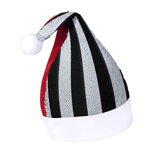 JKLQWH Weihnachtsmütze mit Pailletten, mit schwarzen und weißen Streifen, lustige Weihnachtsmütze, Weihnachtsgeschenke für Damen und Herren, Anzug für Familie, Weihnachten, Silvester, Festival, Party, JKLQWH Weihnachtsmütze mit Pailletten, mit schwarzen und weißen Streifen, lustige Weihnachtsmütze, Weihnachtsgeschenke für Damen und Herren, Anzug für Familie, Weihnachten, Silvester, Festival, Party, von JKLQWH