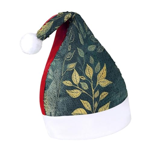 JKLQWH Weihnachtsmütze mit Pailletten und hellgrünen Blättern, lustige Weihnachtsmütze, Weihnachtsgeschenke für Damen und Herren, Anzug für Familie, Weihnachten, Silvester, Festival, Party, Kostüm JKLQWH Weihnachtsmütze mit Pailletten und hellgrünen Blättern, lustige Weihnachtsmütze, Weihnachtsgeschenke für Damen und Herren, Anzug für Familie, Weihnachten, Silvester, Festival, Party, Kostüm von JKLQWH