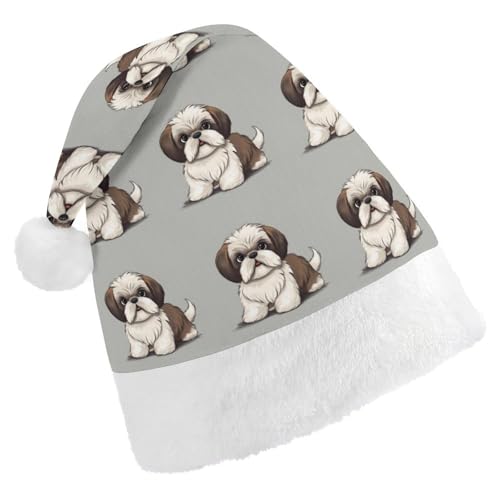 JKLQWH Weihnachtsmütze mit Shih Tzu Hund, Weihnachtsmannmütze für Erwachsene, Uni, klassische Weihnachtsmannmütze, extra dick, Weihnachtsmütze, Wintermütze, Neujahr, festliche Party, JKLQWH Weihnachtsmütze mit Shih Tzu Hund, Weihnachtsmannmütze für Erwachsene, Uni, klassische Weihnachtsmannmütze, extra dick, Weihnachtsmütze, Wintermütze, Neujahr, festliche Party, von JKLQWH