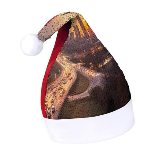 Weihnachtsmütze mit Pailletten, mit Atlanta-Stadt, Sonnenuntergang, Landschaft, Weihnachtsmütze, lustige Weihnachtsmütze, Weihnachtsgeschenke für Damen und Herren, Anzug für Familie, Weihnachten, Weihnachtsmütze mit Pailletten, mit Atlanta-Stadt, Sonnenuntergang, Landschaft, Weihnachtsmütze, lustige Weihnachtsmütze, Weihnachtsgeschenke für Damen und Herren, Anzug für Familie, Weihnachten, von JKLQWH