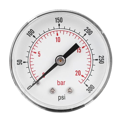 50-mm-Zifferblätterung, 1/4 BSPT Axialanschluss, 0-160psi 0-11BAR-Bereich für Luftwasserölgas, Messingkonstruktion mit transparenter Abdeckung, korrosionsbeständiger, genaues (0-300PSI 0-20BAR) von JKOKPMG