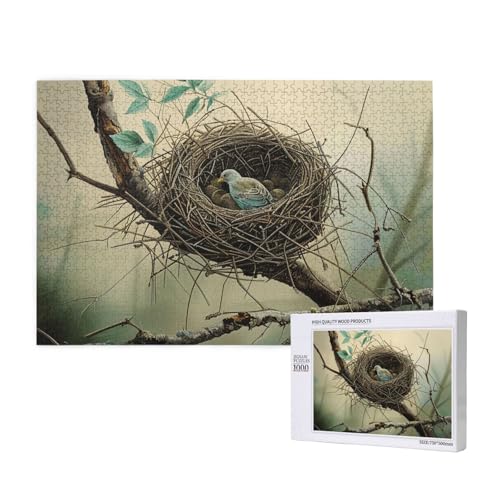 Intelligenz-Puzzle aus Holz, 75 x 50 cm, Vogelhaus für den Außenbereich, bedruckt, 1000 Teile (verpackt), Puzzle, Lernspiel für Erwachsene, Heimdekoration, Puzzle von JKSEEPYN
