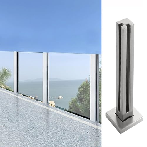 Treppengeländerpfosten aus Glas, Edelstahl 304, Treppengeländer, Geländer für Treppen, Holz, Beton, Boden, Glasplatte, Klemme, silberfarbene Metallgeländer, Glasbalustradenpfosten, Eckpfosten, 120 cm Treppengeländerpfosten aus Glas, Edelstahl 304, Treppengeländer, Geländer für Treppen, Holz, Beton, Boden, Glasplatte, Klemme, silberfarbene Metallgeländer, Glasbalustradenpfosten, Eckpfosten, 120 cm von JKSVTF