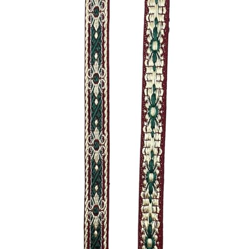 0,6-Zoll-Jacquard-Gurtband im ethnischen Stil, 50 Yards buntes Jacquard-Dekorband aus Polyester for handgefertigte Heimwerkerarbeiten (Farbe : 2) von JKUHA