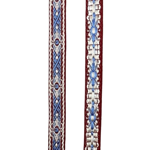 0,6-Zoll-Jacquard-Gurtband im ethnischen Stil, 50 Yards buntes Jacquard-Dekorband aus Polyester for handgefertigte Heimwerkerarbeiten (Farbe : 5) von JKUHA