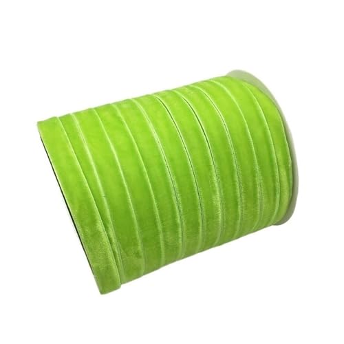1 cm/0,4 Zoll einseitiges Beflockungsband, 50 Yards Samtband for Schleifenhaardekoration, DIY-Materialzubehör (Farbe : Light green) von JKUHA