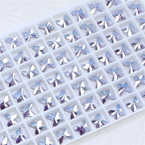 8 * 7 30 Stück Kristall-Schmetterlings-Nagelschmuck mit flachem Boden, K9-Glaskristall for Basteln von Nägeln, Kleidung, Schuhen, Make-up-Taschen, Dekor (Farbe : E) von JKUHA