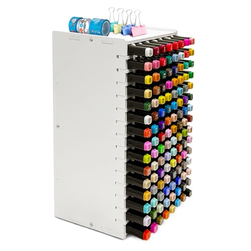 JKVPOI Künstler-Marker-Organizer für 120 Marker, Aquarell-Pinsel, Stifthalter mit abnehmbaren Trennwänden, Farbstift-Aufbewahrung für den Schreibtisch von JKVPOI