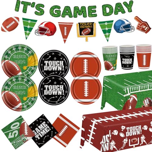 Fußball Party Supplies Kit Fußball Geburtstag Party Dekorationen Geschirr Set Fußball Teller und Servietten Heckklappe Party Game Day Dekorationen umfassen Fußball Tischdecke, Servieren Sie 24 Gäste Fußball Party Supplies Kit Fußball Geburtstag Party Dekorationen Geschirr Set Fußball Teller und Servietten Heckklappe Party Game Day Dekorationen umfassen Fußball Tischdecke, Servieren Sie 24 Gäste von JLCFUTURE