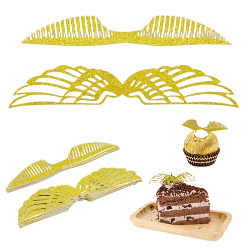60 Stück Gold Glitter Flügel Kuchen Dekoration Schokolade Flügel Party Dekor, Golden Snitch Wings Cupcake Topper, mit Klebepunkt für Bonbons Kuchen Cupcakes Party Kinder Party Mottoparty 60 Stück Gold Glitter Flügel Kuchen Dekoration Schokolade Flügel Party Dekor, Golden Snitch Wings Cupcake Topper, mit Klebepunkt für Bonbons Kuchen Cupcakes Party Kinder Party Mottoparty von JLNGTHONG