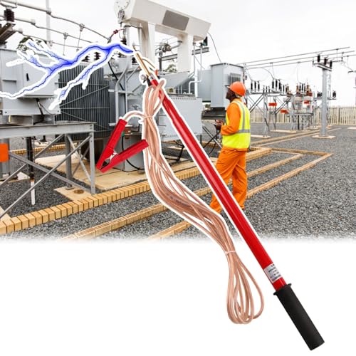 10 kV/35 kV/110 kV/220 kV Epoxidharz-Entladungsstab, roter Isolationsstab zur elektrischen Prüfung, Doppelfunktion for direkte und resistive Anwendungen(110 kV - 2m/79in/6.6ft (4 Sections)) von JLXJYS