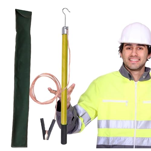 Elektrische Hochspannungs-Sicherheits-Direktentladungsstange, tragbare Erdungsausrüstung aus Epoxidharz mit Kupferdraht, 10 kV, 35 kV, 110 kV, 220 kV(Yellow,10 kV - 1m/39.4in/3.3ft) von JLXJYS