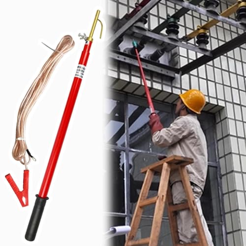 Isolierter Hochspannungs-Entladestab - Rotes Epoxidharz, 10 kV/35 kV/110 kV/220 kV Tragbarer Entladestab, Teleskopstangenwerkzeug(110 kV - 2m/79in/6.6ft (4 Sections)) von JLXJYS