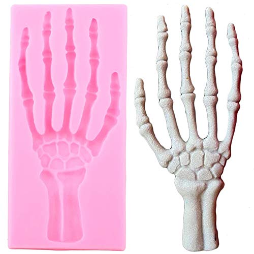 JLZK 3D Halloween Hand Skelett Grenze Silikonformen Fondant Kuchen Dekorationswerkzeuge Candy Clay Schokoladenformen von JLZK