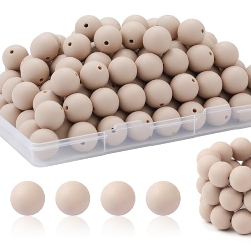 JMBOXBTQ Silikonperlen, 15 mm, für Schlüsselanhänger, Stifte, Armbänder, Khaki, 100 Stück JMBOXBTQ Silikonperlen, 15 mm, für Schlüsselanhänger, Stifte, Armbänder, Khaki, 100 Stück von JMBOXBTQ