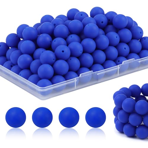 JMBOXBTQ Silikonperlen für Schlüsselanhänger, Stifte, Armbandherstellung, 15 mm, Königsblau, 100 Stück JMBOXBTQ Silikonperlen für Schlüsselanhänger, Stifte, Armbandherstellung, 15 mm, Königsblau, 100 Stück von JMBOXBTQ