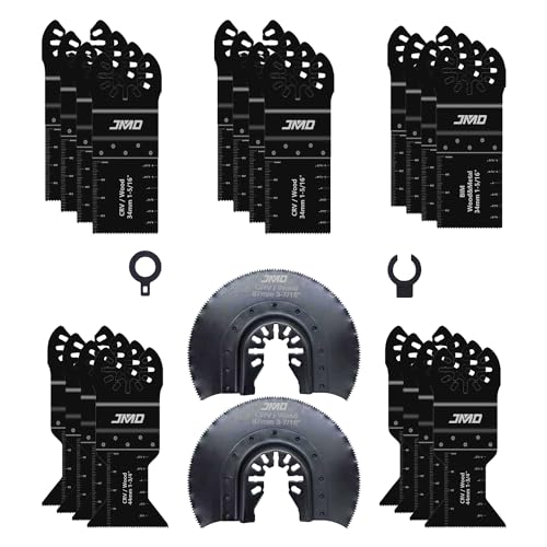 JMD Oszillierende Sägeblätter, Multitool-Klingen für Holz und Metall, für Dewalt, Milwaukee, Makita, Ryobi, Bosch, Dremel, etc., 24 Stück JMD Oszillierende Sägeblätter, Multitool-Klingen für Holz und Metall, für Dewalt, Milwaukee, Makita, Ryobi, Bosch, Dremel, etc., 24 Stück von JMD