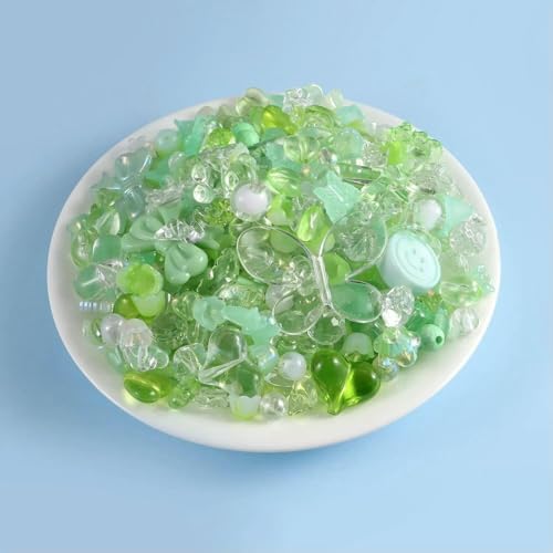 1 Beutel Mix Style Candy Color Acrylperlen für DIY handgefertigte Armbänder, Schmuckherstellung, Telefonkettenzubehör-Grün von JMGDJ