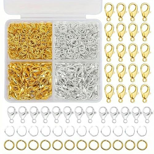 1 Set Box Gold Silber Karabinerverschluss Offene Biegeringe für Schmuckherstellung Armbänder Halsketten Haken Kettenverschluss DIY Zubehör-Typ1 1 Set Box Gold Silber Karabinerverschluss Offene Biegeringe für Schmuckherstellung Armbänder Halsketten Haken Kettenverschluss DIY Zubehör-Typ1 von JMGDJ