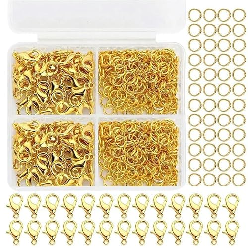 1 Set Box Gold Silber Karabinerverschluss Offene Biegeringe für Schmuckherstellung Armbänder Halsketten Haken Kettenverschluss DIY Zubehör-Typ3 1 Set Box Gold Silber Karabinerverschluss Offene Biegeringe für Schmuckherstellung Armbänder Halsketten Haken Kettenverschluss DIY Zubehör-Typ3 von JMGDJ