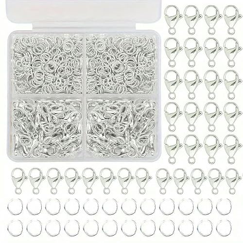 1 Set Box Gold Silber Karabinerverschluss Offene Biegeringe für Schmuckherstellung Armbänder Halsketten Haken Kettenverschluss DIY Zubehör-Typ4 1 Set Box Gold Silber Karabinerverschluss Offene Biegeringe für Schmuckherstellung Armbänder Halsketten Haken Kettenverschluss DIY Zubehör-Typ4 von JMGDJ