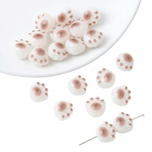 10/20 Stück Acryl-Kohle gegrillt, süße Katzenkrallenperle, handgefertigt, DIY-Schmuck, Armband, Halskette, Ohrringe, Zubehör, Stil 3, 10 Stück, 12 x 11 mm von JMGDJ