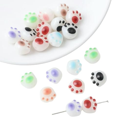 10/20 Stück Acryl-Kohle gegrillt, süße Katzenkrallenperle, handgefertigt, DIY-Schmuck, Armband, Halskette, Ohrringe, Zubehör, Stil 5, 20 Stück, 12 x 11 mm von JMGDJ