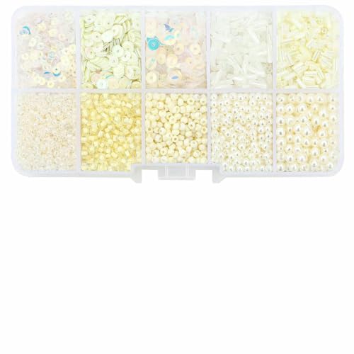 10 Gitter-Set Box Reisperlen Pailletten Imitation Perlenmaterial Packung 1 Box/Packung-style6-1set von JMGDJ