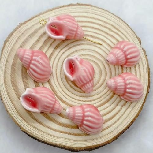 10 Stück handbemalte farbige Muschel-Keramikperlen, modisch, handgefertigt, Schmuckherstellung, Material für DIY-Zubehör, Halskette, Ohrringe, 6, Pink 10 Stück handbemalte farbige Muschel-Keramikperlen, modisch, handgefertigt, Schmuckherstellung, Material für DIY-Zubehör, Halskette, Ohrringe, 6, Pink von JMGDJ