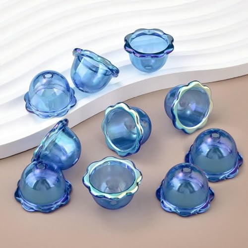10 Stück mehrblättrige Blume Acryl Perlenkappen Charms für DIY Bunte Windglocken Perlen Anhänger Ohrring Schmuckherstellung Zubehör-06 von JMGDJ