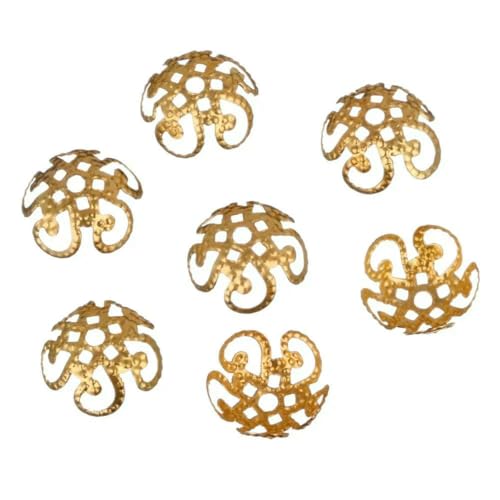 10 mm, 100 Stück, goldene/silbrige Metall-Hohlblumen-Perlenkappen, DIY für Perlen, Schmuckherstellung, Gold, 10 mm, 100 Stück 10 mm, 100 Stück, goldene/silbrige Metall-Hohlblumen-Perlenkappen, DIY für Perlen, Schmuckherstellung, Gold, 10 mm, 100 Stück von JMGDJ