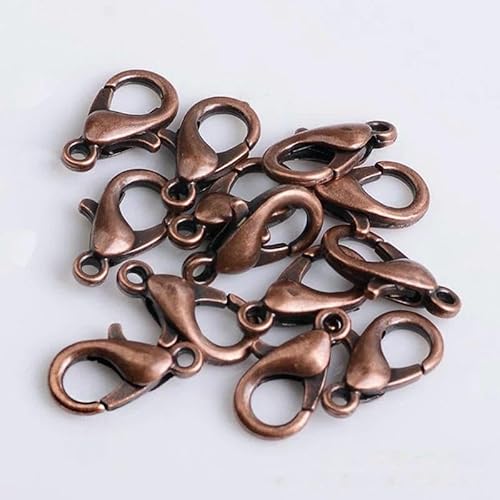 100–200 Stück/Los Karabinerverschlüsse, Schmuckherstellungsmaterialien, Haken, Kettenverschluss, DIY-Zubehör, Zubehör für Armbänder und Halsketten, Rotkupfer, 10 x 18 mm, 100 Stück von JMGDJ