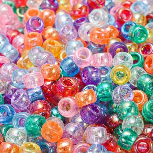 100–300 Stück 6 x 9 mm Dirty Braid Big Hole Acrylperlen Pony Lose Abstandsperlen für die Schmuckherstellung DIY handgefertigtes Armbandzubehör-32-100 Stück von JMGDJ