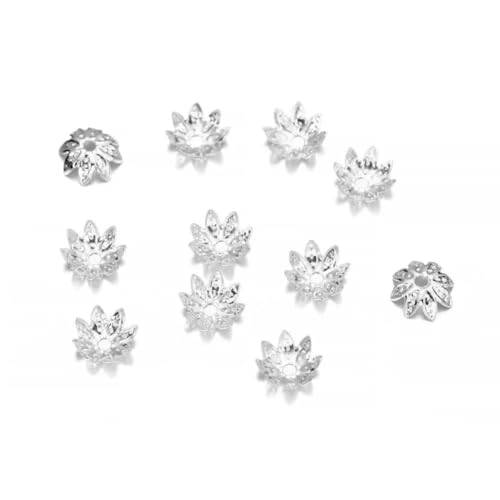100 Stück/Los 8 10 mm Lotusblume Metall Lose Abstandshalter Perlenkappen Kegel Endperlen Kappe Filigran Für DIY Schmuckherstellung-Silber-8mm 100 Stück/Los 8 10 mm Lotusblume Metall Lose Abstandshalter Perlenkappen Kegel Endperlen Kappe Filigran Für DIY Schmuckherstellung-Silber-8mm von JMGDJ