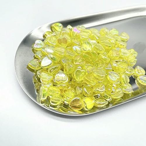 100 Stück/Los 8 mm transparente AB-Charms in Herzform, Acrylperlen, lose Abstandsperlen für Schmuckherstellung, DIY, handgefertigte Accessoires-11 von JMGDJ