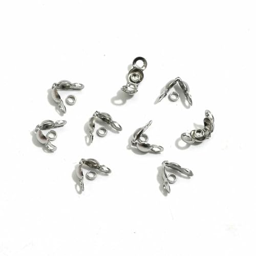 100 Stück/Los Edelstahl vergoldet Verbindungsstück Verschluss Crimp End Perlen für Armband Halskette Ketten DIY Schmuckherstellung Zubehör-3,2 x 6,3 mm 100 Stück_a von JMGDJ