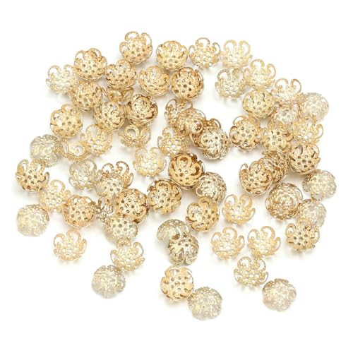 100 Stück/Los Hohlblumen-Perlenkappen, Endkappen, Metall-Abstandshalter, lose Perlen für die Schmuckherstellung, DIY-Charms, Verbinder, Zubehör, KC Gold, 10 mm 100 Stück/Los Hohlblumen-Perlenkappen, Endkappen, Metall-Abstandshalter, lose Perlen für die Schmuckherstellung, DIY-Charms, Verbinder, Zubehör, KC Gold, 10 mm von JMGDJ