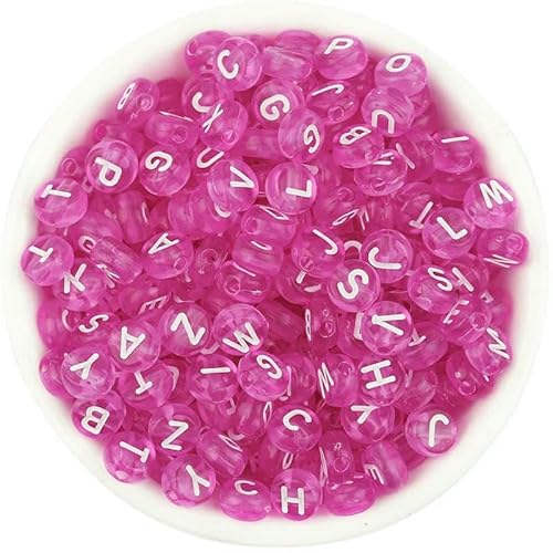 100 Stück/Lot Acryl Oblate Alphabet Perlen Bunte transparente Buchstabenperlen für die Schmuckherstellung DIY Armband Halskette Zubehör-lila 100 Stück/Lot Acryl Oblate Alphabet Perlen Bunte transparente Buchstabenperlen für die Schmuckherstellung DIY Armband Halskette Zubehör-lila von JMGDJ