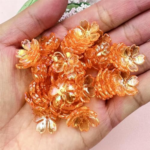 100 Stück 14,7 mm Acryl-Galsan-Blumen-lose Perlenkappen DIY für Kopfbedeckungen, Schlüsselanhänger, Schmuckherstellung, Orange 100 Stück 14,7 mm Acryl-Galsan-Blumen-lose Perlenkappen DIY für Kopfbedeckungen, Schlüsselanhänger, Schmuckherstellung, Orange von JMGDJ