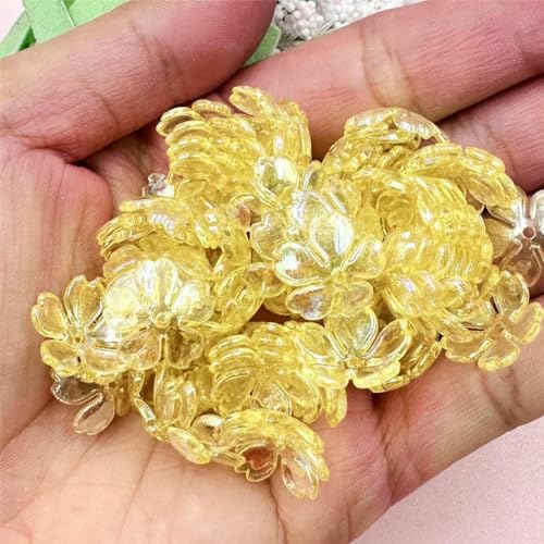 100 Stück 14,7 mm Acryl Galsang Blume lose Perlenkappen DIY für Kopfbedeckung Schlüsselanhänger Schmuckherstellung-Gelb 100 Stück 14,7 mm Acryl Galsang Blume lose Perlenkappen DIY für Kopfbedeckung Schlüsselanhänger Schmuckherstellung-Gelb von JMGDJ