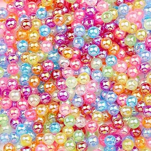 100 Stück 6/8/10 mm Acryl-Imitationsperlen, gemischte Farben, AB-Farben, mit Loch, lose Perlen, DIY-Material für handgefertigten Schmuck, bunt, 6 mm 100 Stück 6/8/10 mm Acryl-Imitationsperlen, gemischte Farben, AB-Farben, mit Loch, lose Perlen, DIY-Material für handgefertigten Schmuck, bunt, 6 mm von JMGDJ