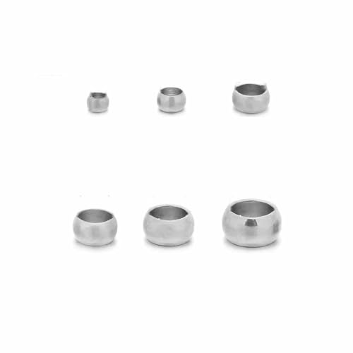 100 Stück Edelstahl-Kugel-Quetschperlen Durchmesser 1,5/2/2,5/3/3,5/4 mm Stopper-Abstandshalterperlen für DIY-Schmuckherstellung Zubehör-Stahl-3,5 mm von JMGDJ