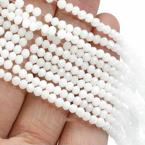 120 Stück/Los Kristallglas-Rondelle-Perlen, Österreich, facettiert, rund, lose Abstandsperlen, 120 Stück, Weiß, Durchmesser 3,6 mm 120 Stück/Los Kristallglas-Rondelle-Perlen, Österreich, facettiert, rund, lose Abstandsperlen, 120 Stück, Weiß, Durchmesser 3,6 mm von JMGDJ