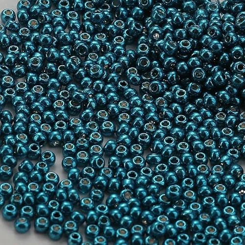 1350 Stück 11/0 wasserdichte Glasperlen in Metallic-Farben, Boho-Stil, Nadelarbeit, 15 Gramm/Beutel, 2,0 mm, Glasperlen-FMYK167-2,0 mm von JMGDJ