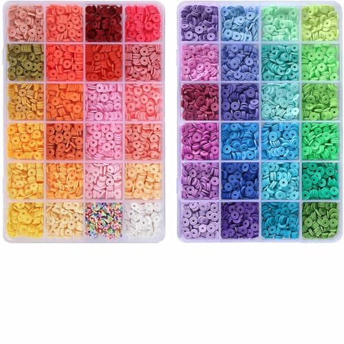 14400/4200/2400 Stück sortierte Polymer-Tonperlen-Set zur DIY-Schmuckherstellung – handgefertigtes Handwerk für Armbänder, Halsketten, Ohrringe – H5000-Set 14400/4200/2400 Stück sortierte Polymer-Tonperlen-Set zur DIY-Schmuckherstellung – handgefertigtes Handwerk für Armbänder, Halsketten, Ohrringe – H5000-Set von JMGDJ