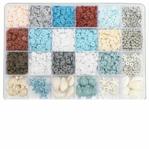 14400/4200/2400 Stück sortiertes Polymer-Tonperlen-Set für die DIY-Schmuckherstellung – handgefertigtes Handwerk für Armbänder, Halsketten, Ohrringe – H1800 Stück von JMGDJ