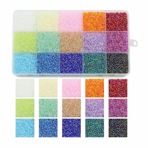 15 Gitter-Set, Box, 2 3 4,0 mm, Hirseperlen, lose Glasperlen zur Schmuckherstellung, DIY-Armbänder, Halsketten, handgewebte Dekorationsartikel, TH15, 2 mm, 14850 Stück 15 Gitter-Set, Box, 2 3 4,0 mm, Hirseperlen, lose Glasperlen zur Schmuckherstellung, DIY-Armbänder, Halsketten, handgewebte Dekorationsartikel, TH15, 2 mm, 14850 Stück von JMGDJ