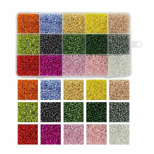 15 Gitter-Set, Box, 2 3 4,0 mm, Hirseperlen, lose Glasperlen zur Schmuckherstellung, DIY-Armbänder, Halsketten, handgewebte Dekorationsartikel, TH16, 3,0 mm, 6450 Stück 15 Gitter-Set, Box, 2 3 4,0 mm, Hirseperlen, lose Glasperlen zur Schmuckherstellung, DIY-Armbänder, Halsketten, handgewebte Dekorationsartikel, TH16, 3,0 mm, 6450 Stück von JMGDJ