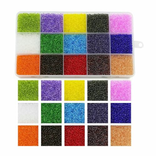 15 Gitter-Set, Box, 2 3 4,0 mm, Hirseperlen, lose Glasperlen zur Schmuckherstellung, DIY-Armbänder, Halsketten, handgewebte Dekorationsartikel, TH18, 2 mm, 14850 Stück 15 Gitter-Set, Box, 2 3 4,0 mm, Hirseperlen, lose Glasperlen zur Schmuckherstellung, DIY-Armbänder, Halsketten, handgewebte Dekorationsartikel, TH18, 2 mm, 14850 Stück von JMGDJ