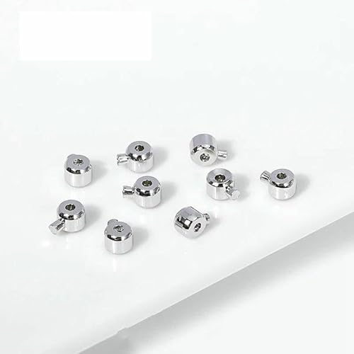 18K vergoldete Crimp-Endperlen zur Schmuckherstellung, Crimpperlen, Armband-Endperlen, DIY-Zubehör-Rhodium plattiert-20 Stück von JMGDJ